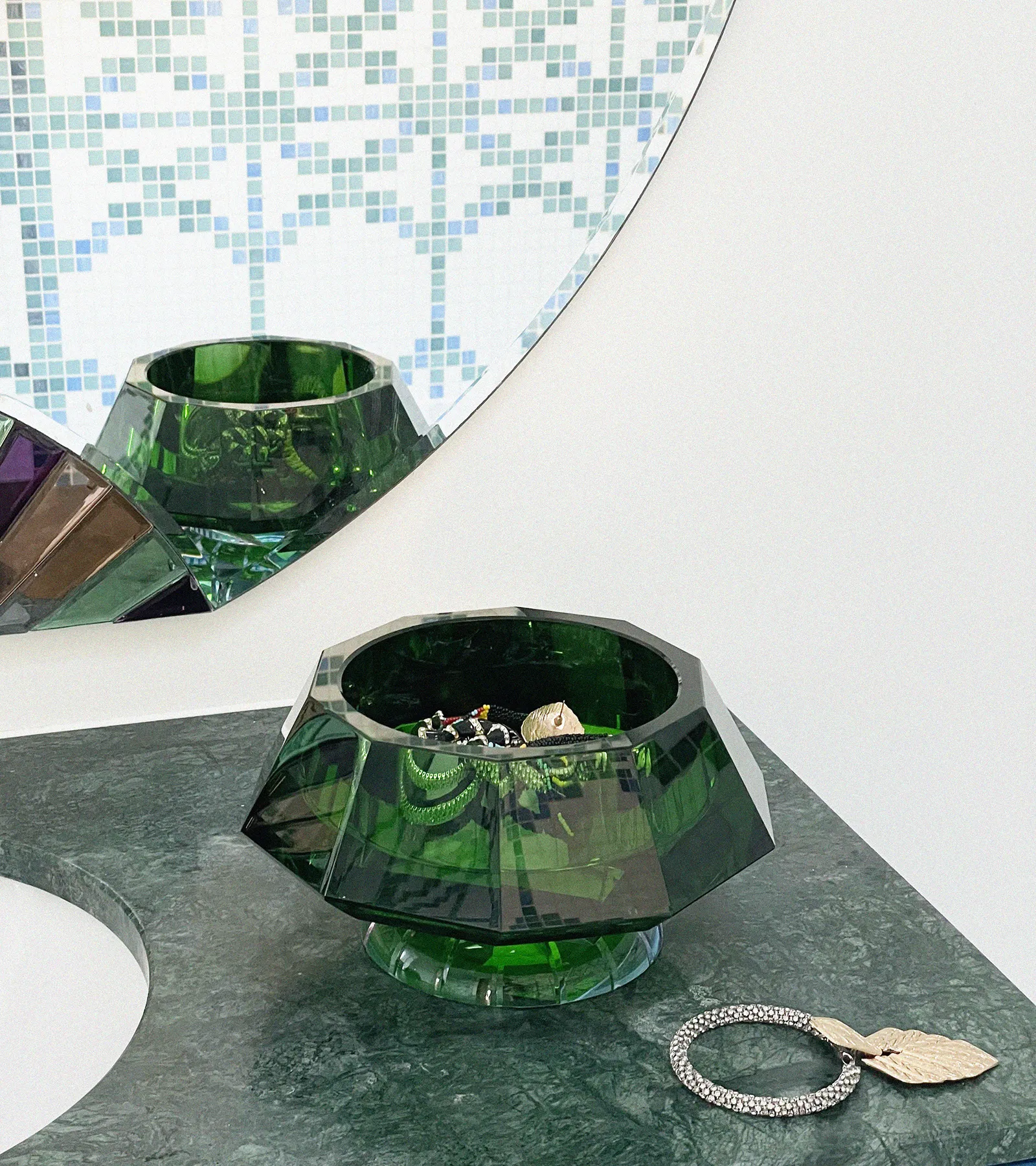 Lizzi Bowl - Green / Clear / Azure / Rose - Hình ảnh 4