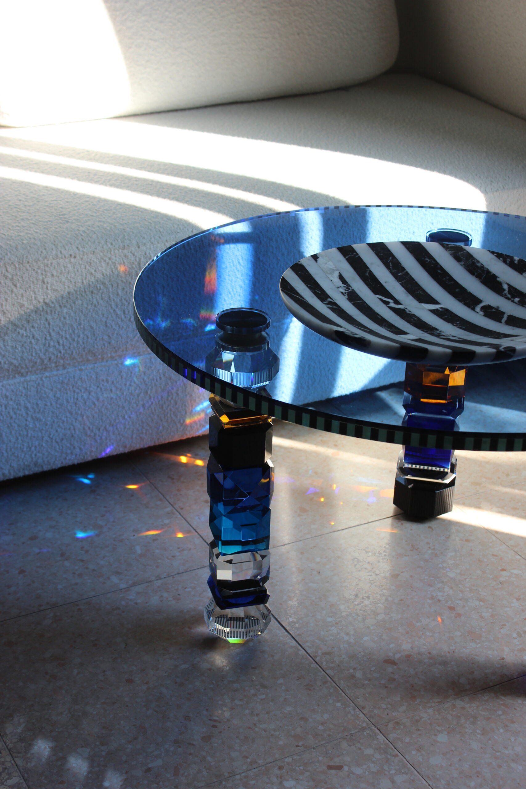 Detroit Table - Blue Top / Variegated Legs - Hình ảnh 3