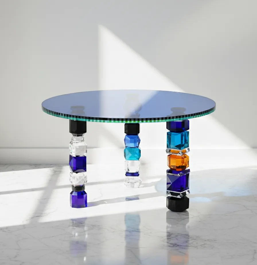 Detroit Table - Blue Top / Variegated Legs - Hình ảnh 2